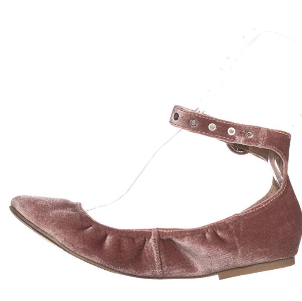NWT Closed toe fabric ankle wrap ballet flats Sz 8